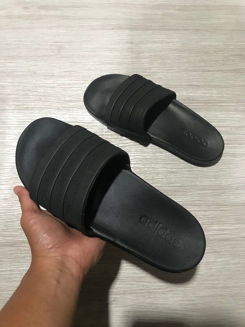 triple black adidas slides