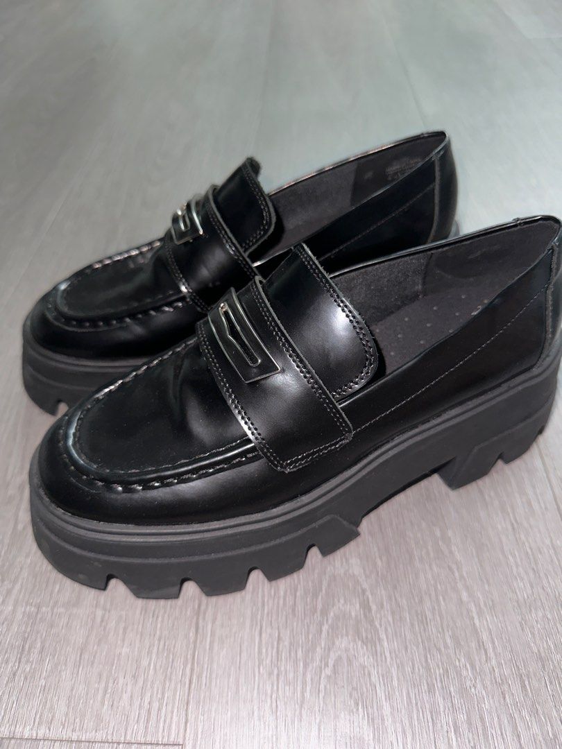 ALDO grandwalk chunky cleated sole loafers in black Women s