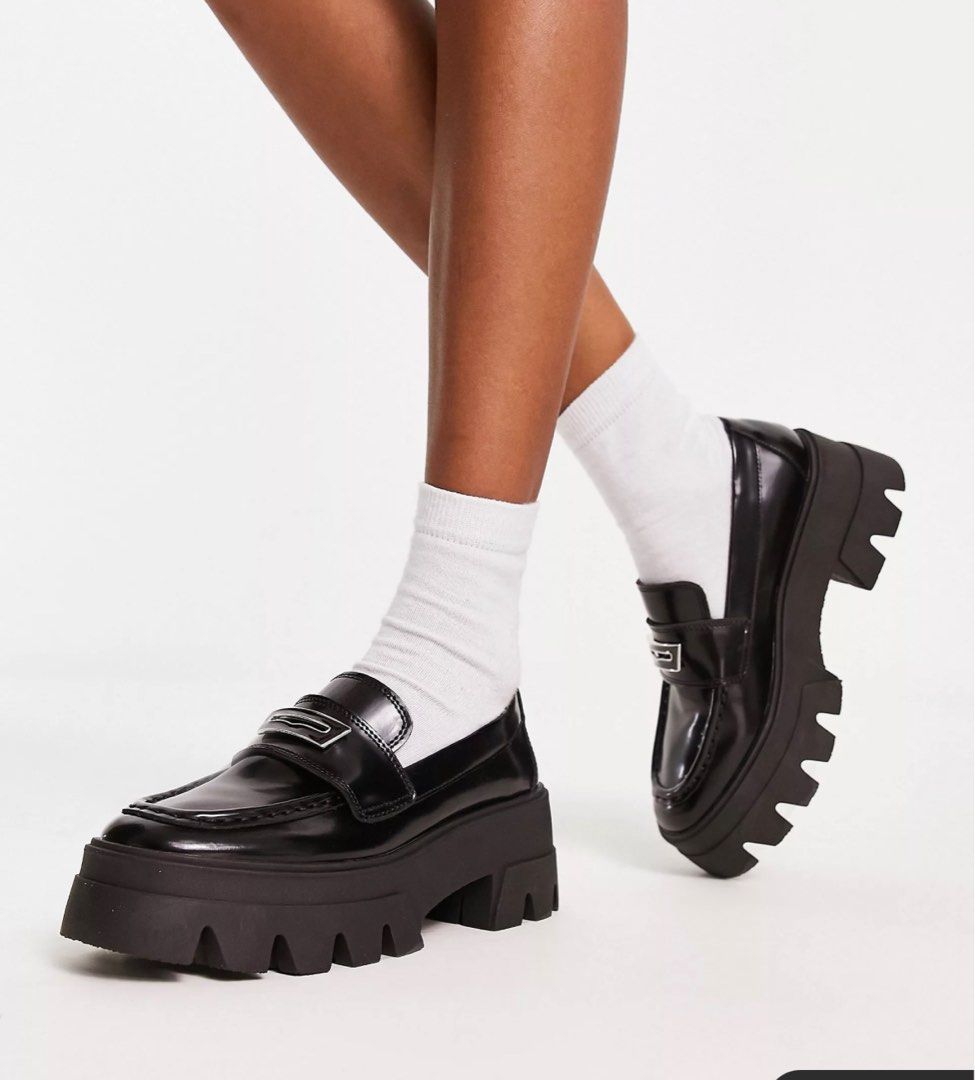 Chunky top sole loafers