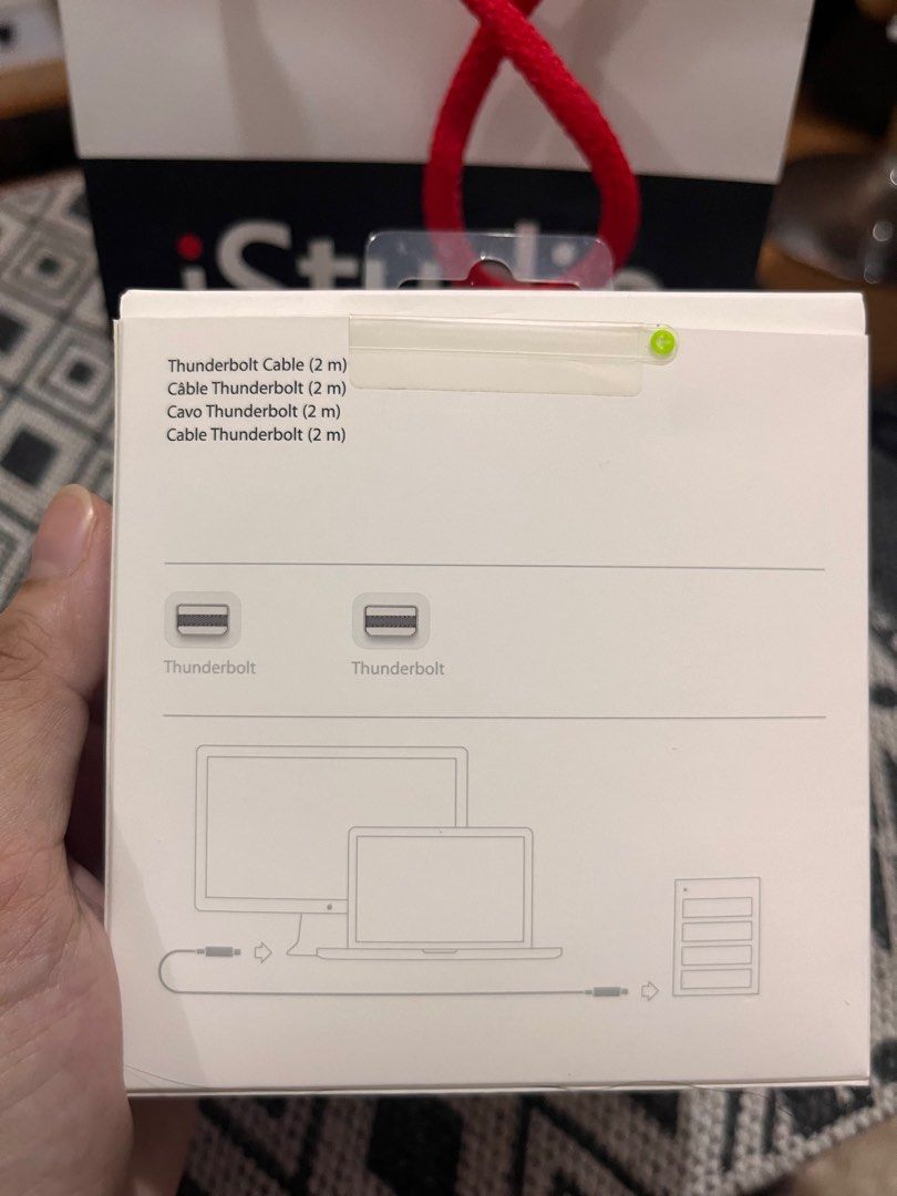 Apple Thunderbolt Cable (2m) (Category: Chargers & Cables) located in Manila. Submitted by helloimtina (Listing ID 1263181855, Image 3). Description: Apple Thunderbolt Cable lets you conduct fast data transfers by connecting Thunderbolt-enabled devices to your Mac. The Apple Thunderbolt Cable lets you connect a Thunderbolt-equipped system to a Thunderbolt device. Connect a Thunderbolt-equipped Mac in target disk mode to another Mac for fast data 
