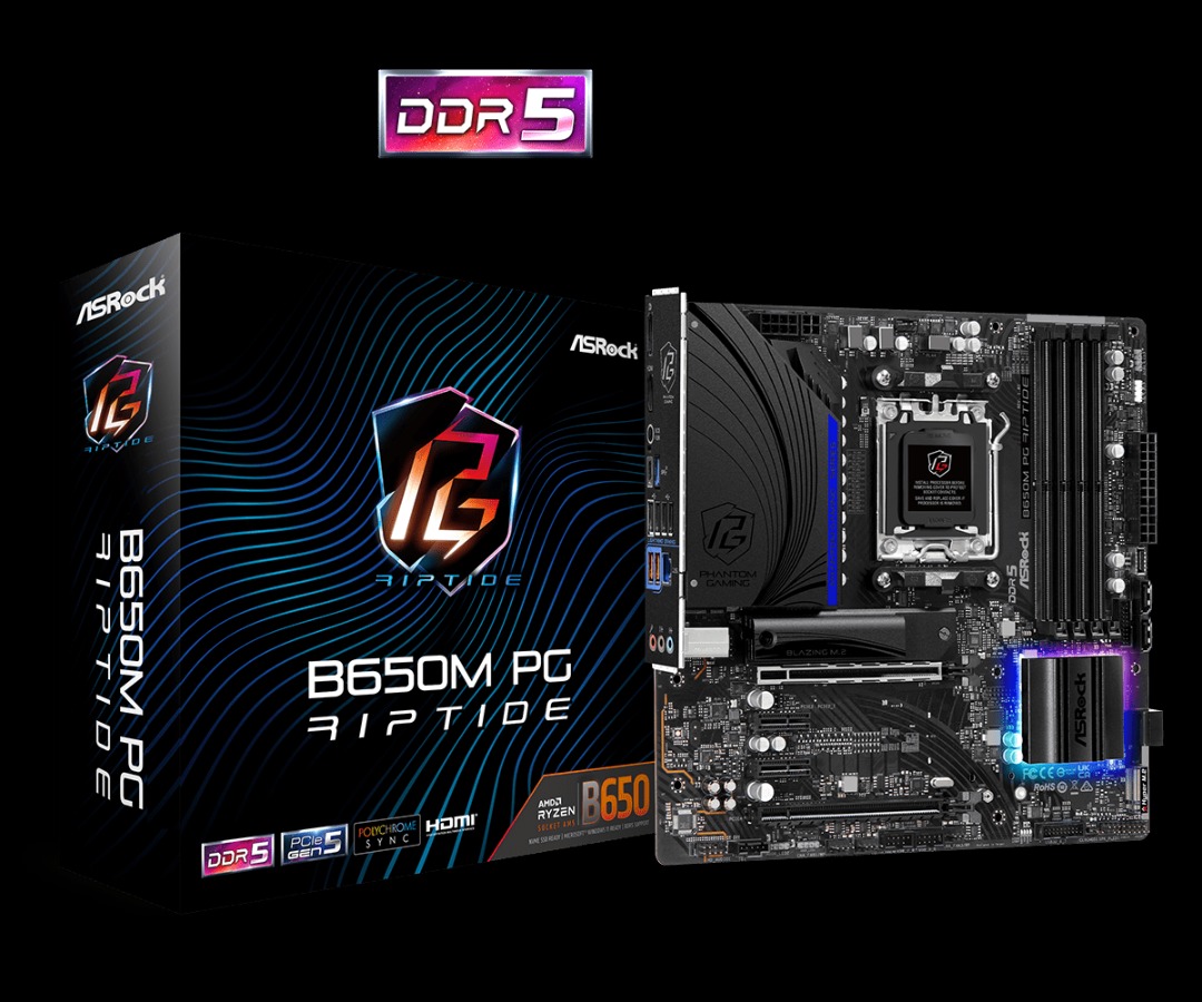 ASRock B650M PG Riptide / AMD Ryzen 7000 Series Processors / AM5 socket ...