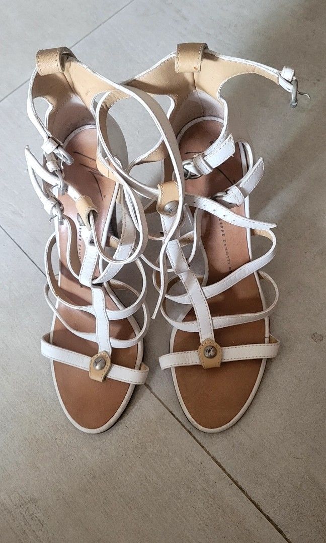 White giuseppe zanotti heels hot sale
