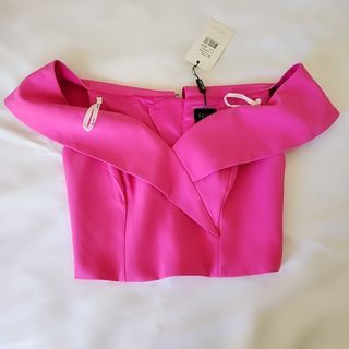 bardot superpink crop top bella bustier