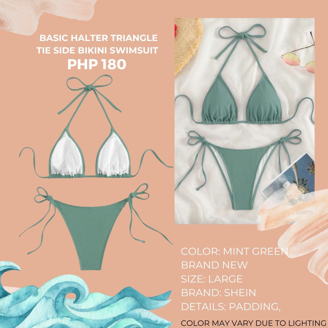 Tangerine Tie Side Triangle Bikini