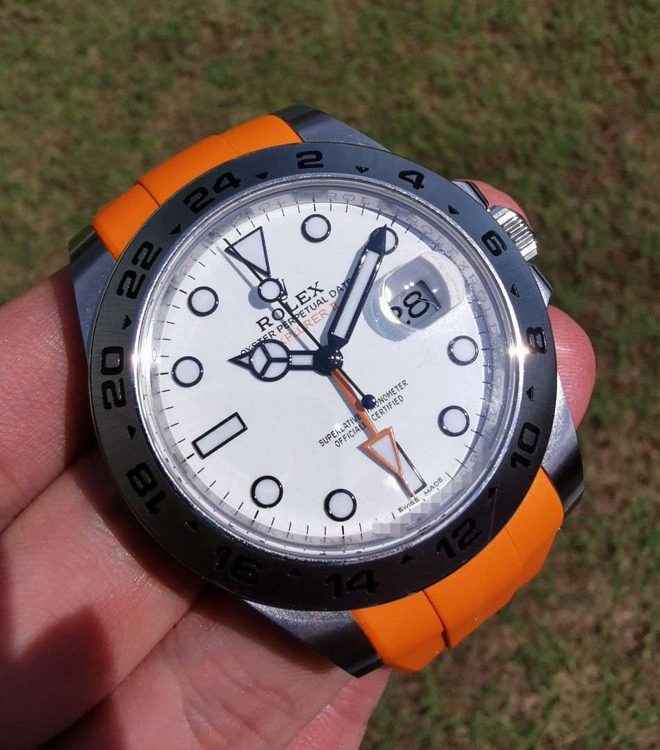 Rubber b strap store for rolex explorer 2