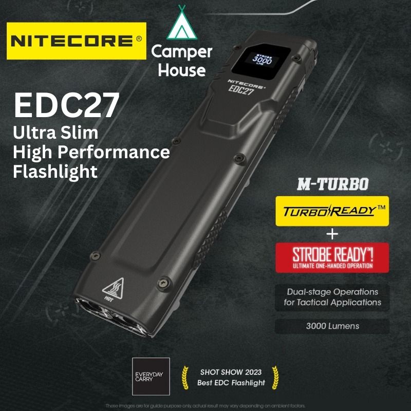Nitecore EDC27 3000 Lumen USB Rechargeable Slim Body LED Flashlight  w/charger