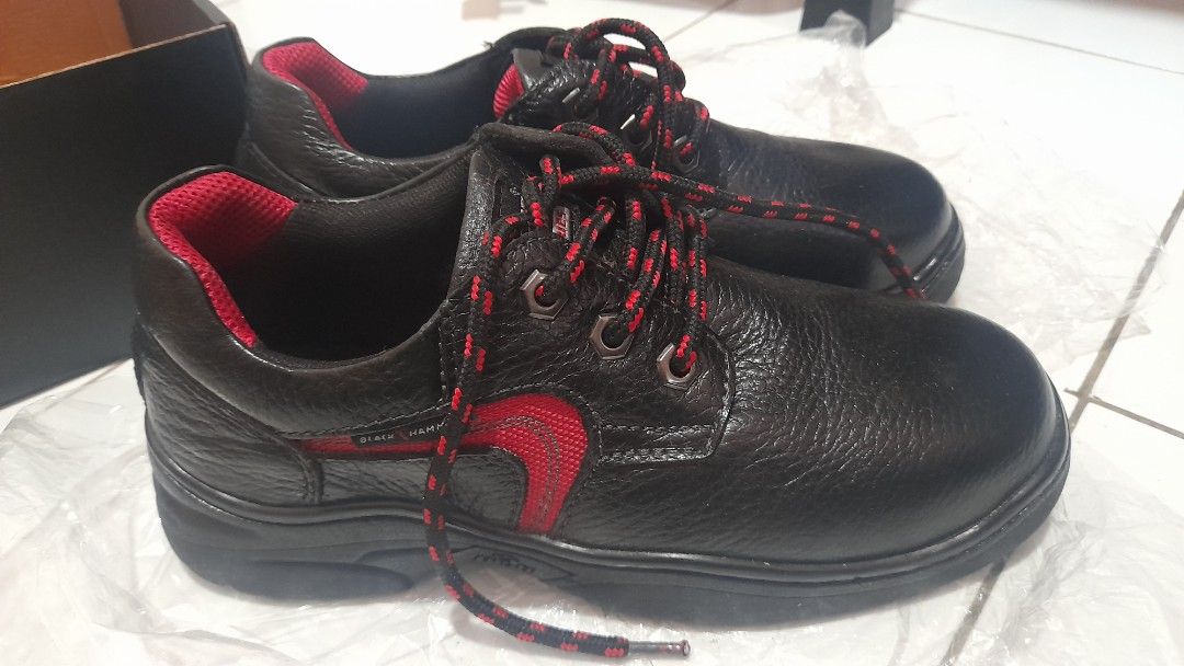 Size UK 8 Black Hammer Ladies Low Cut Lace Up Safety Shoes BH 3881