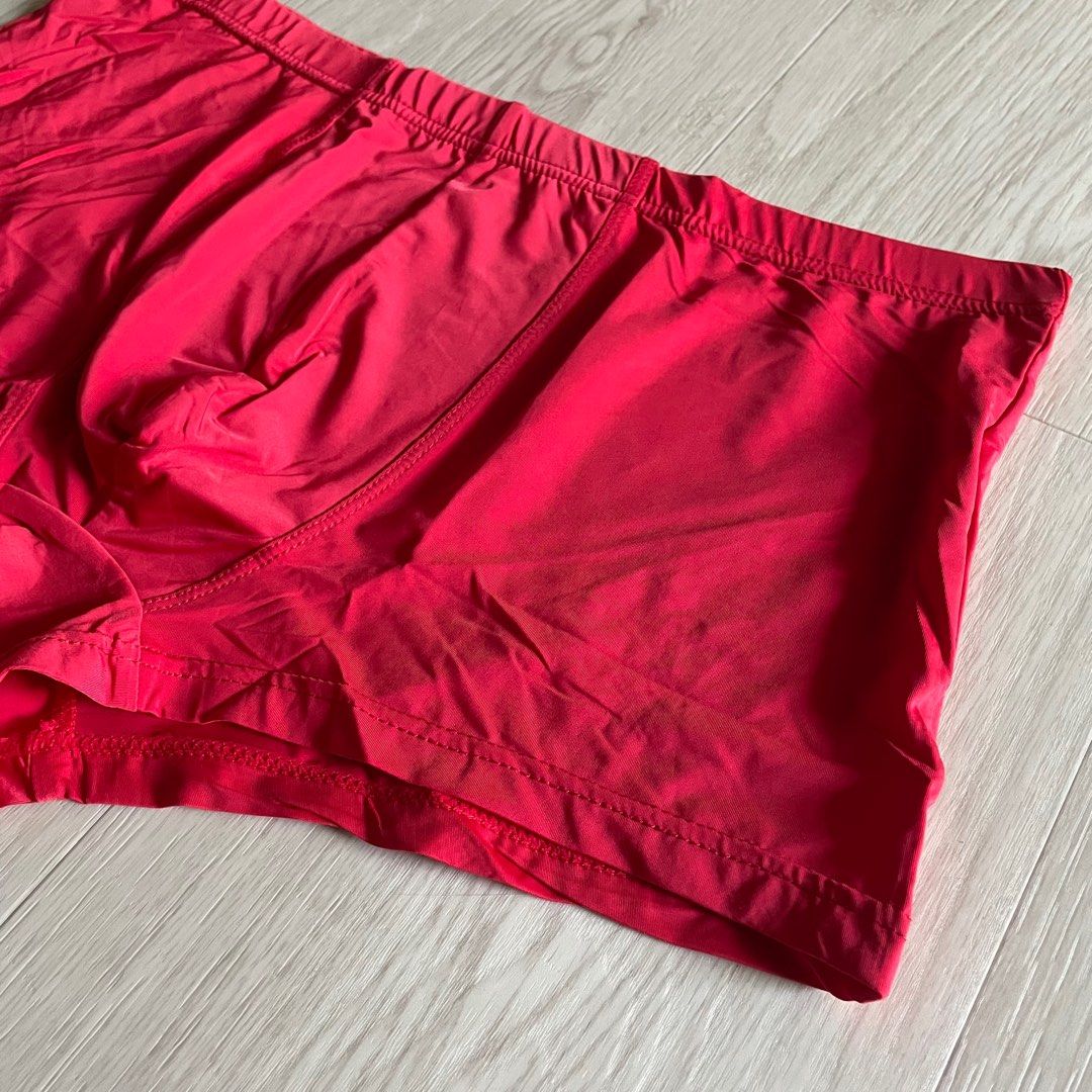 Red silk boxer shorts hot sale