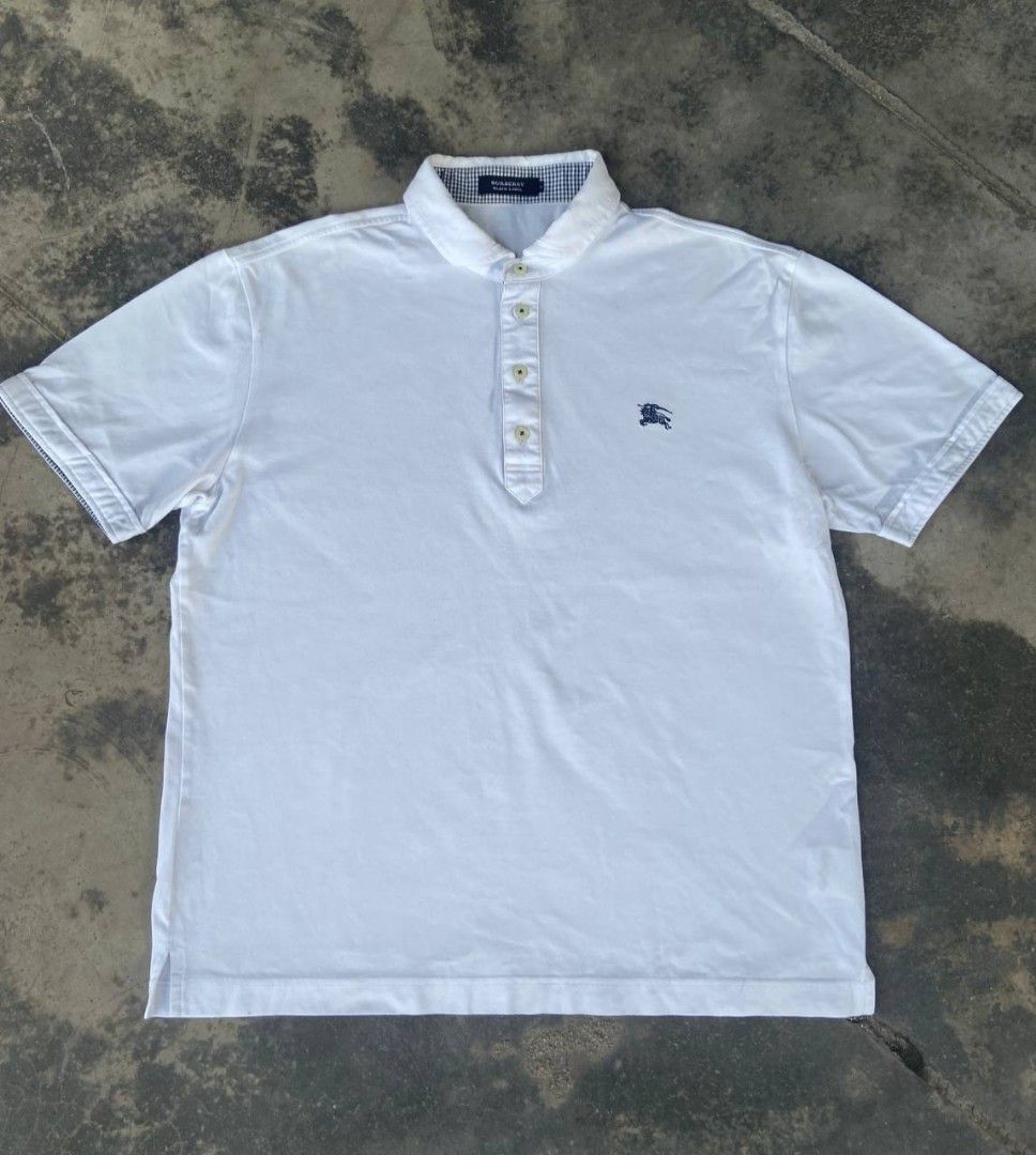Burberry black label polo shirt collar tee Men s Fashion Tops