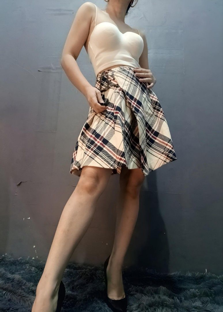 BURBERRY Blue Label Vintage Pleated Plaid Mini Tennis Skirt Luxury Apparel on Carousell