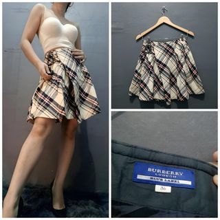 BURBERRY Blue Label Vintage Pleated Plaid Mini Tennis Skirt