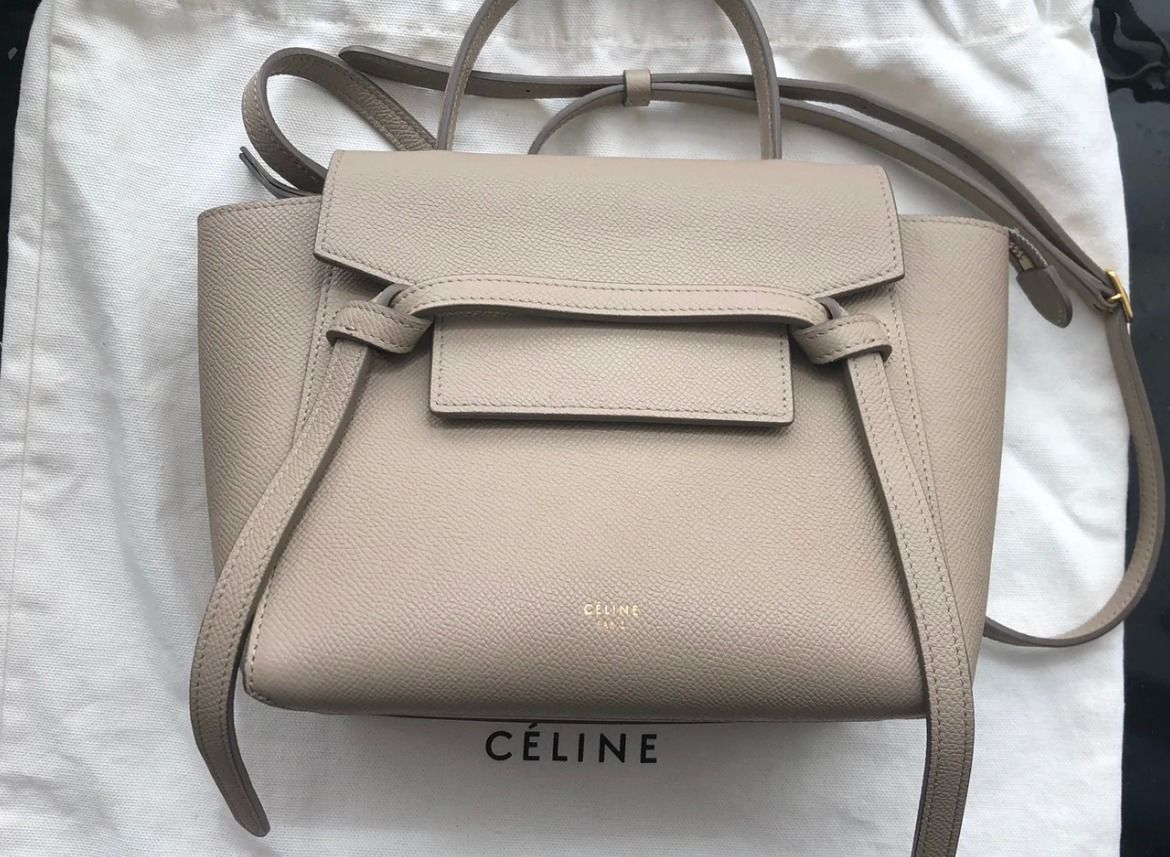 Celine NANO BELT BAG IN GRAINED CALFSKIN LIGHT TAUPE, Luxury, Bags &  Wallets on Carousell