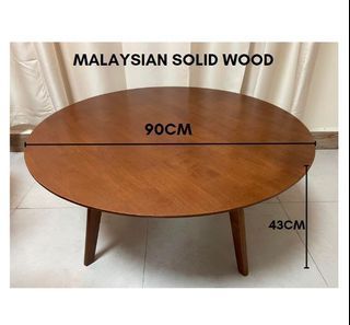 Center Table Round 90cm Solid Wood