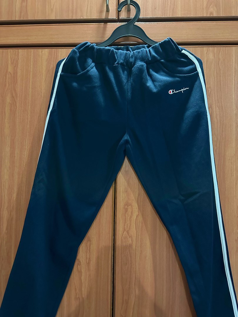 Champion navy track discount pants