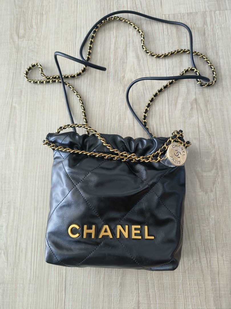 Chanel 22 mini (black), Luxury, Bags & Wallets on Carousell