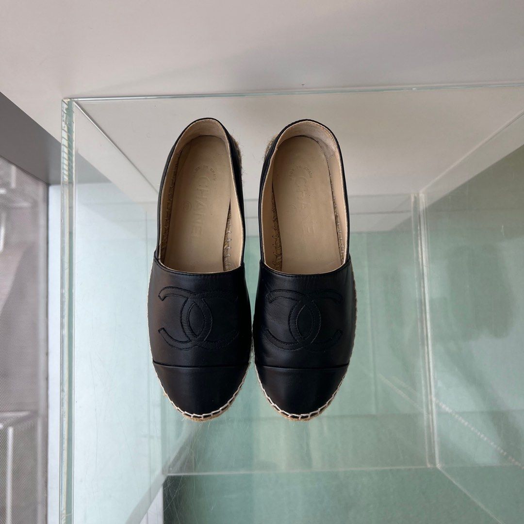 Chanel Classic Espadrilles Lambskin Black, Women's Fashion