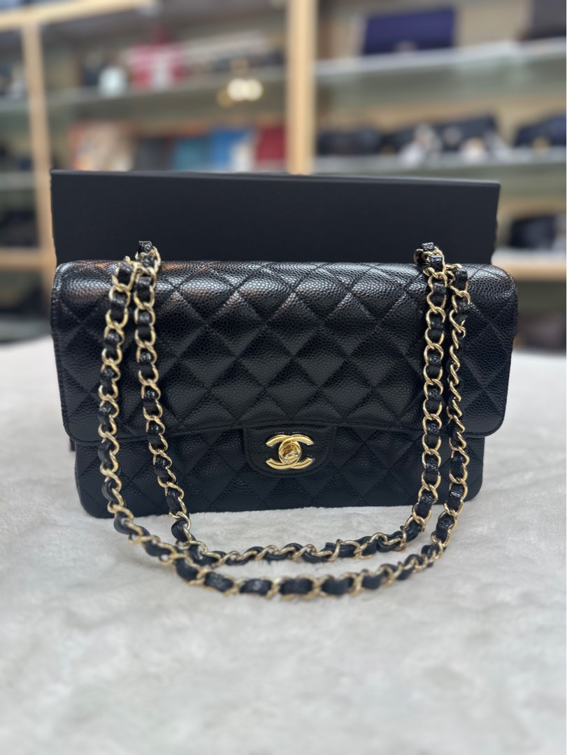 Chanel classic Medium, Caviar with Gold Hardware, Luxury, Bags & Wallets on  Carousell