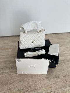 Chanel Coco Top Handle Bag Chevron Caviar Medium Gray 2361166