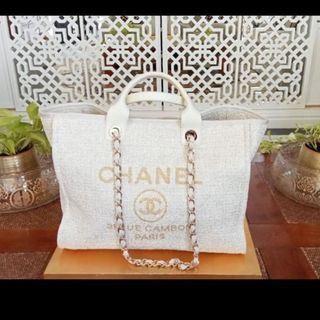 Pre-owned Chanel Beaute Vip Gift New Big Ivory White Tote Bag Boxed