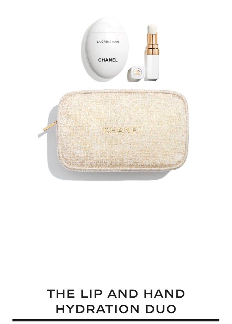 Chanel lip and hand hydration duo + pouch Xmas collection cosmetic pouch,  Beauty & Personal Care, Face, Makeup on Carousell