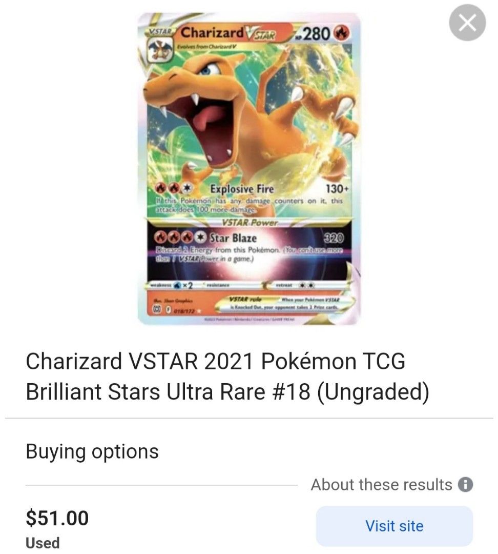 Charizard VSTAR 018/172 Brilliant Stars - Ultra Rare Pokemon Card