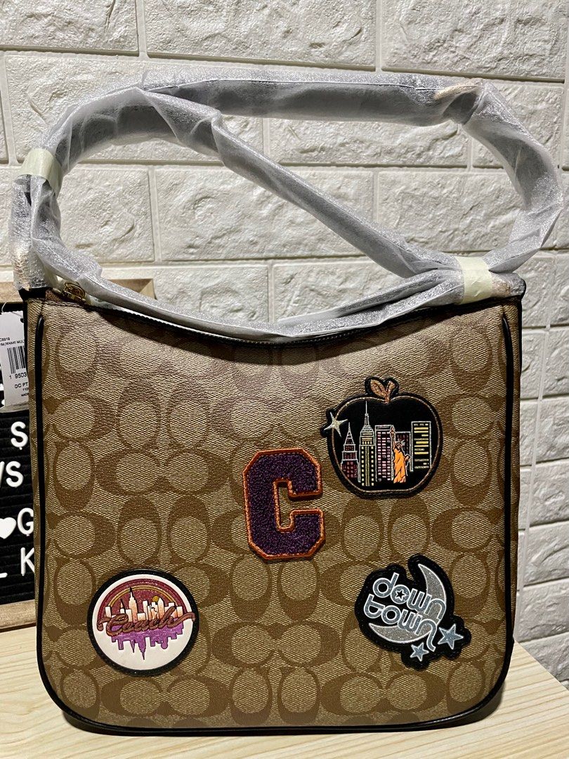 COACH®  Ellie File Bag In Signature Canvas With Disco Patches