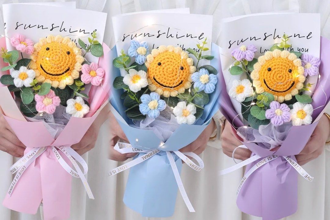 Congrats Crochet Flower Bouquet