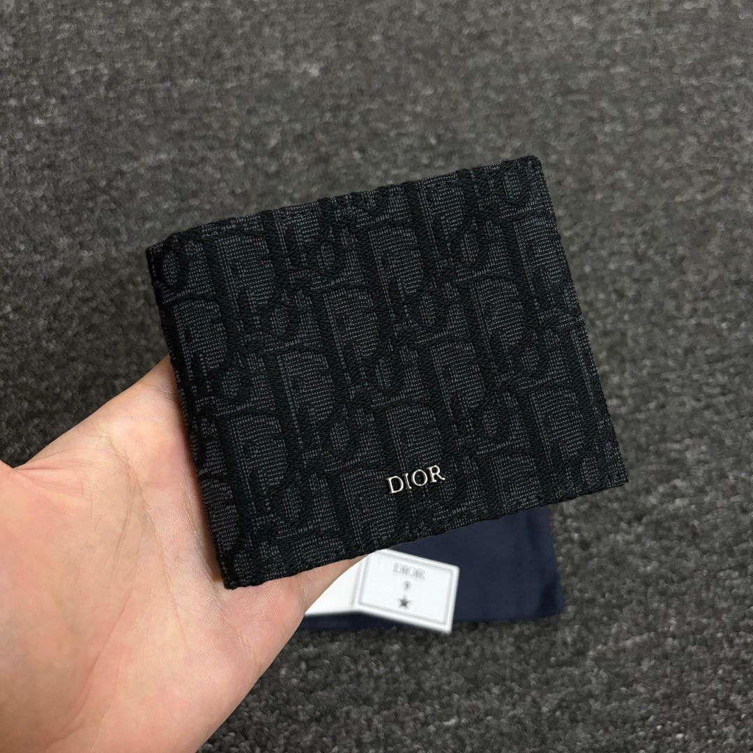 Dior Oblique Jacquard Logo Wallet, Luxury, Bags & Wallets on Carousell