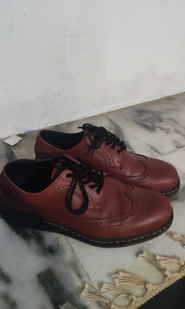 Dr. martens cherry red new arrivals gabe wingtip brogue shoes