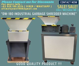 DW-180 INDUSTRIAL GARBAGE SHREDDER MACHINE - GOOD Legit And Good Quality Products You are Looking For - Just Inquire