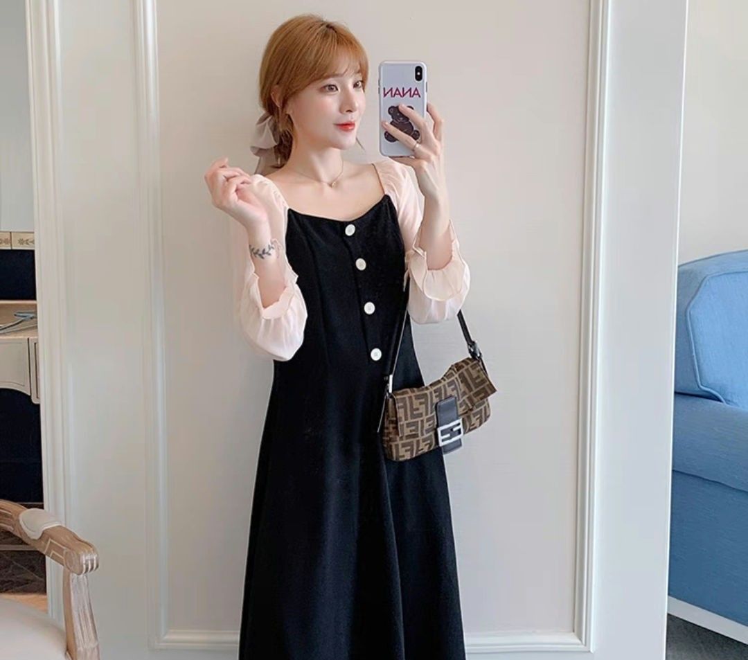 Chiffon top nursing dress