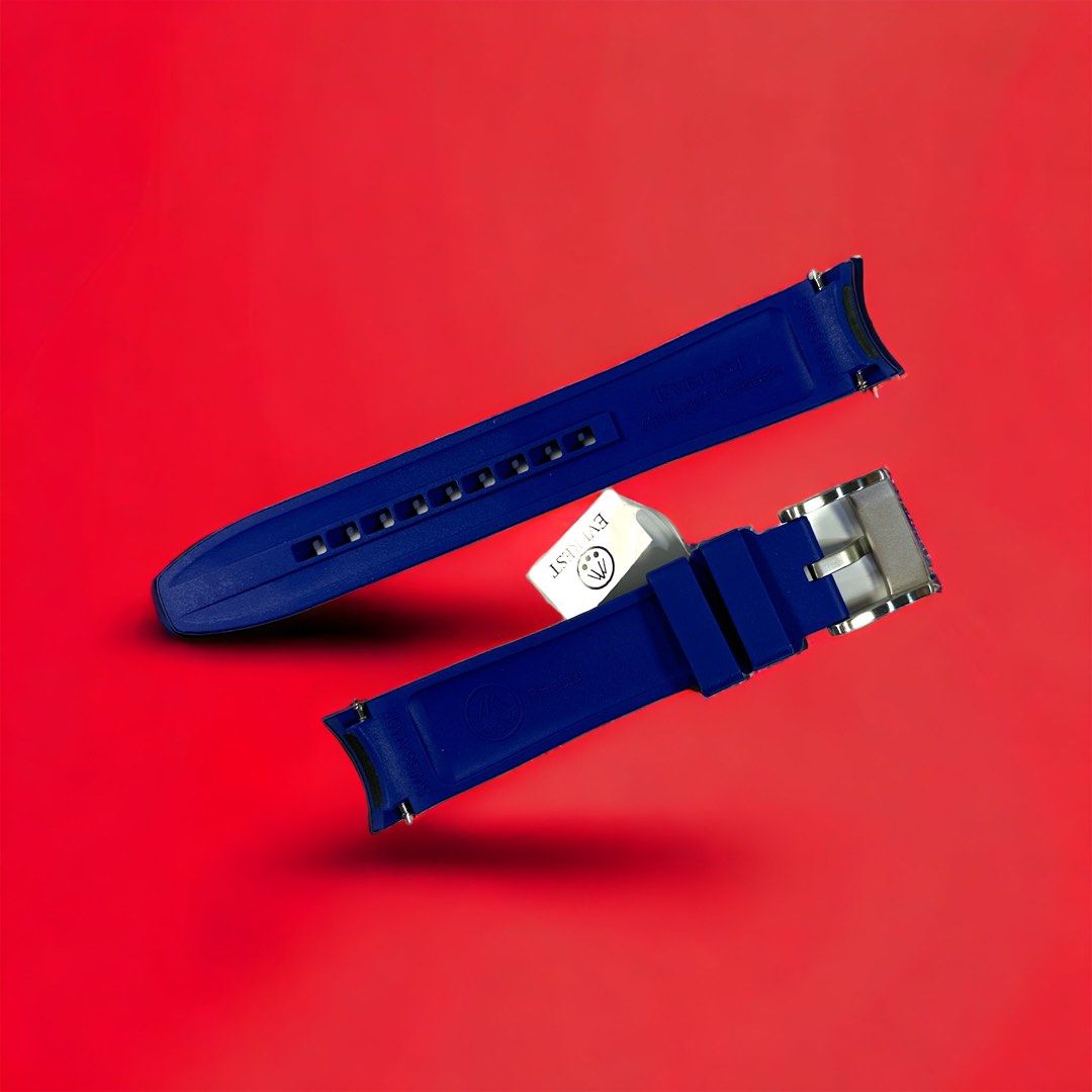 Everest EH5 Curved End Blue Rubber with Tang Buckle Luxury