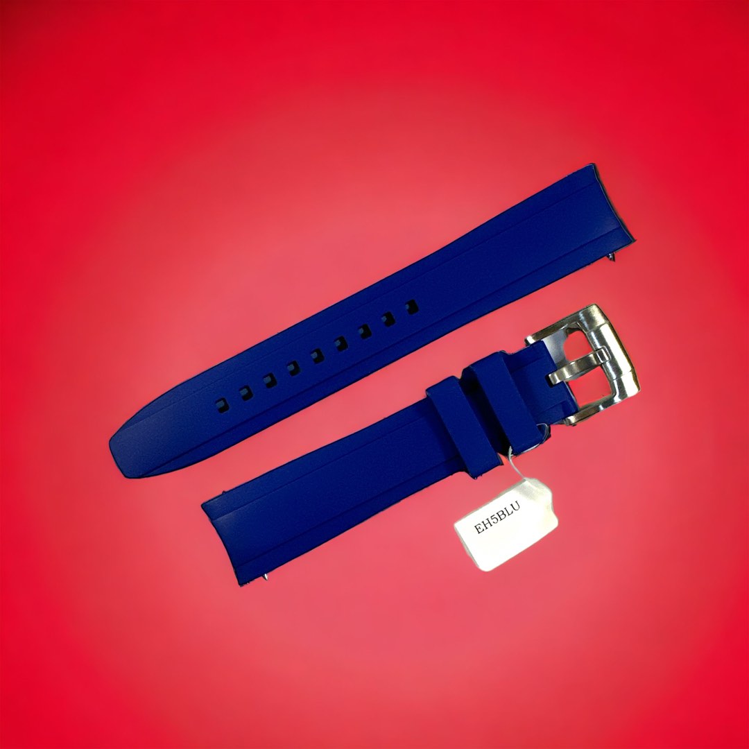 Everest EH5 Curved End Blue Rubber with Tang Buckle Luxury
