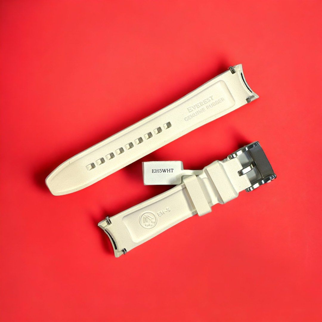 Everest EH5 Curved End White Rubber with Tang Buckle
