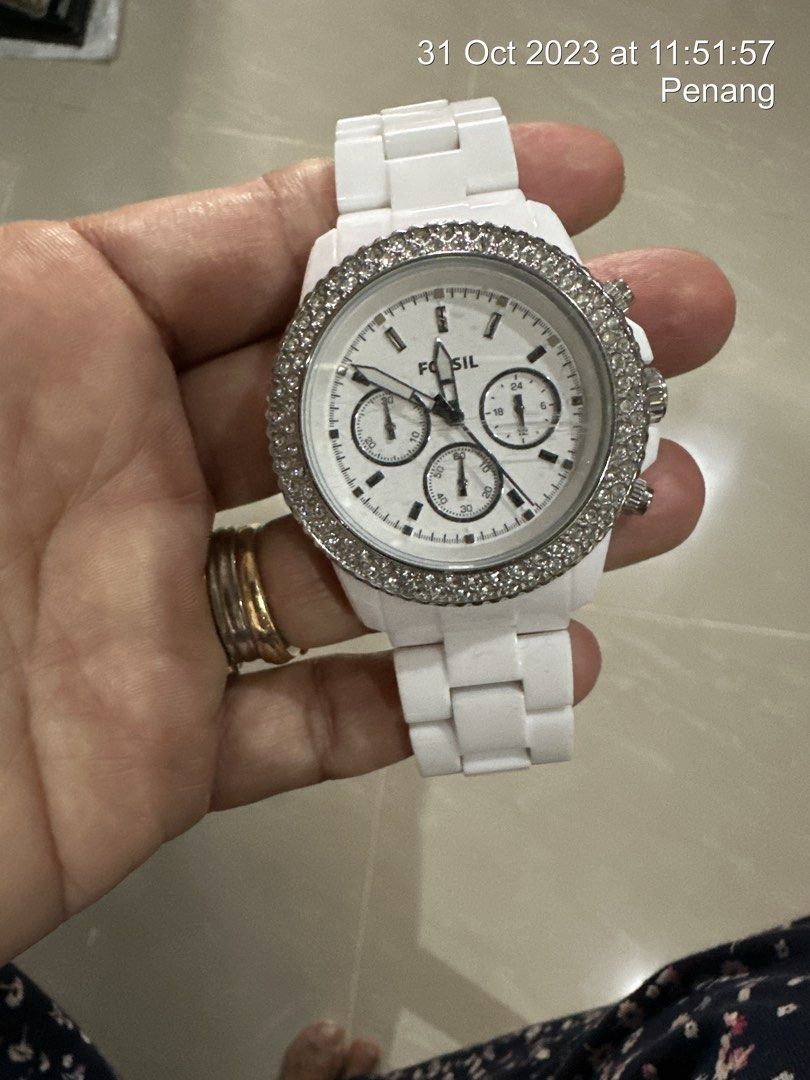 Iced out sale fossil watch