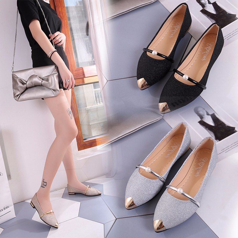 Girls rose gold discount flats
