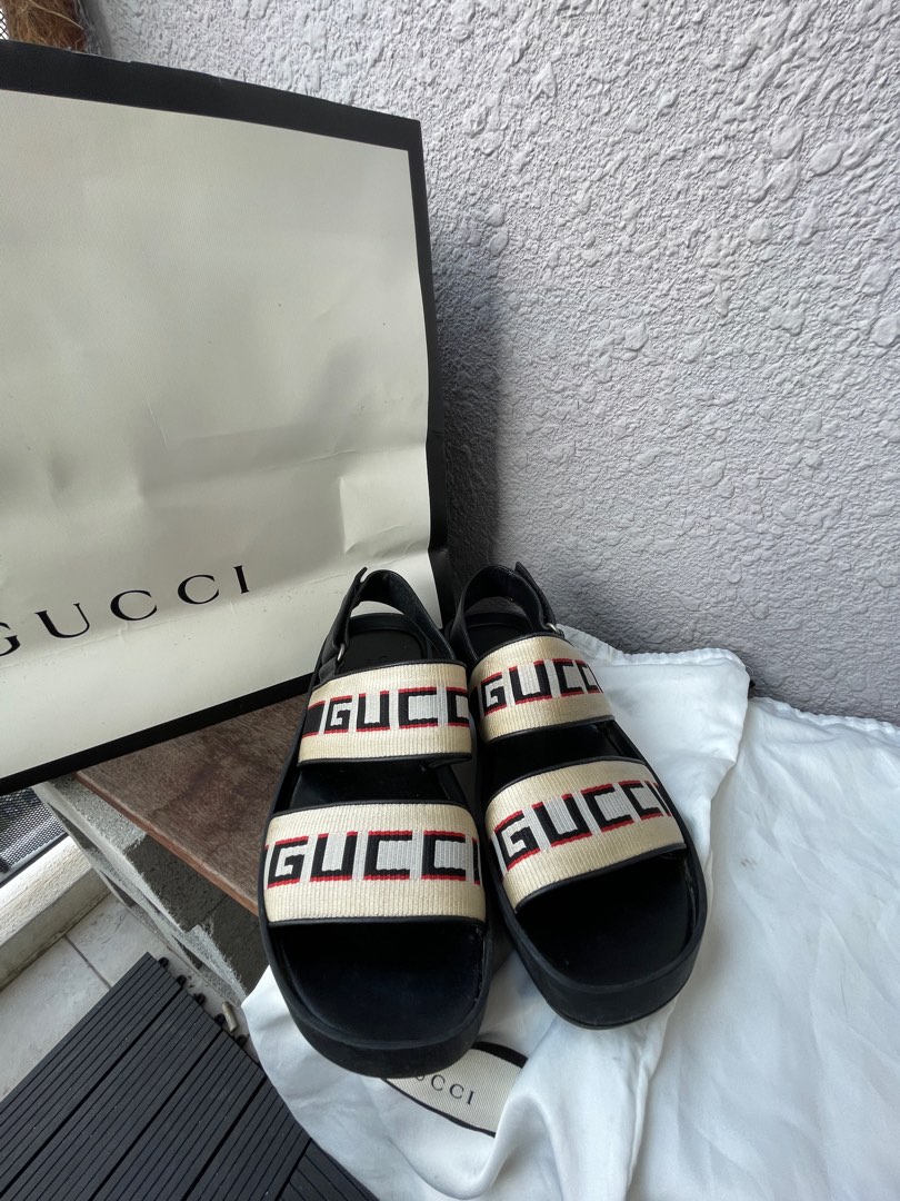 Gucci stripe sandal deals