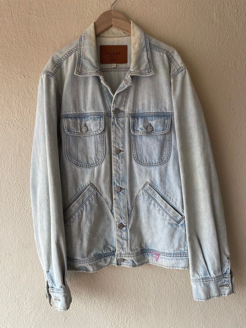 Guess Jeans A AP Rocky Stoned Wash Denim Jacket Men s Fashion Coats Jackets and Outerwear on Carousell
