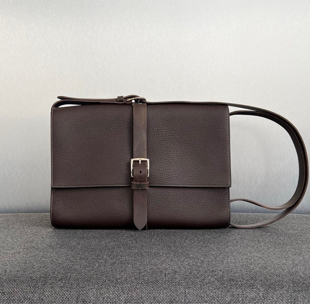 Hermes Etriviere Messenger Cacao Fjord Leather Phw, Luxury, Bags