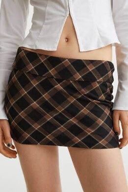 H&M Brown Plaid Skirt