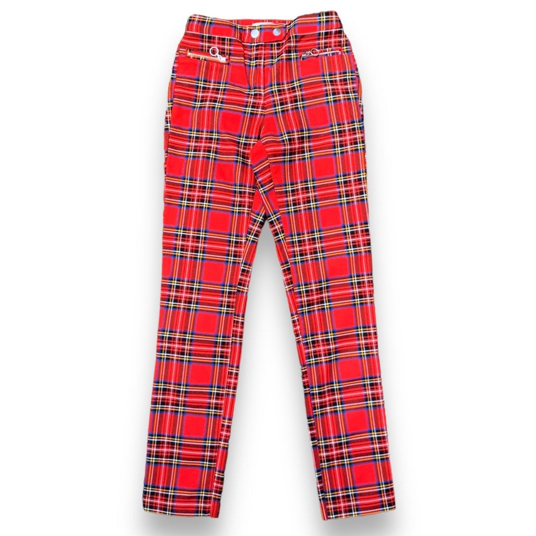 H&M Red Checkered Pants, Women's Fashion, Bottoms, Other Bottoms on  Carousell