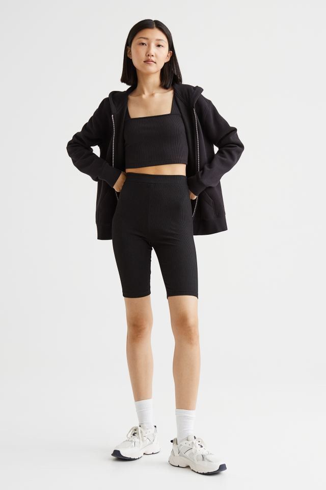 H M ribbed biker shorts Women s Fashion Bottoms Shorts on Carousell