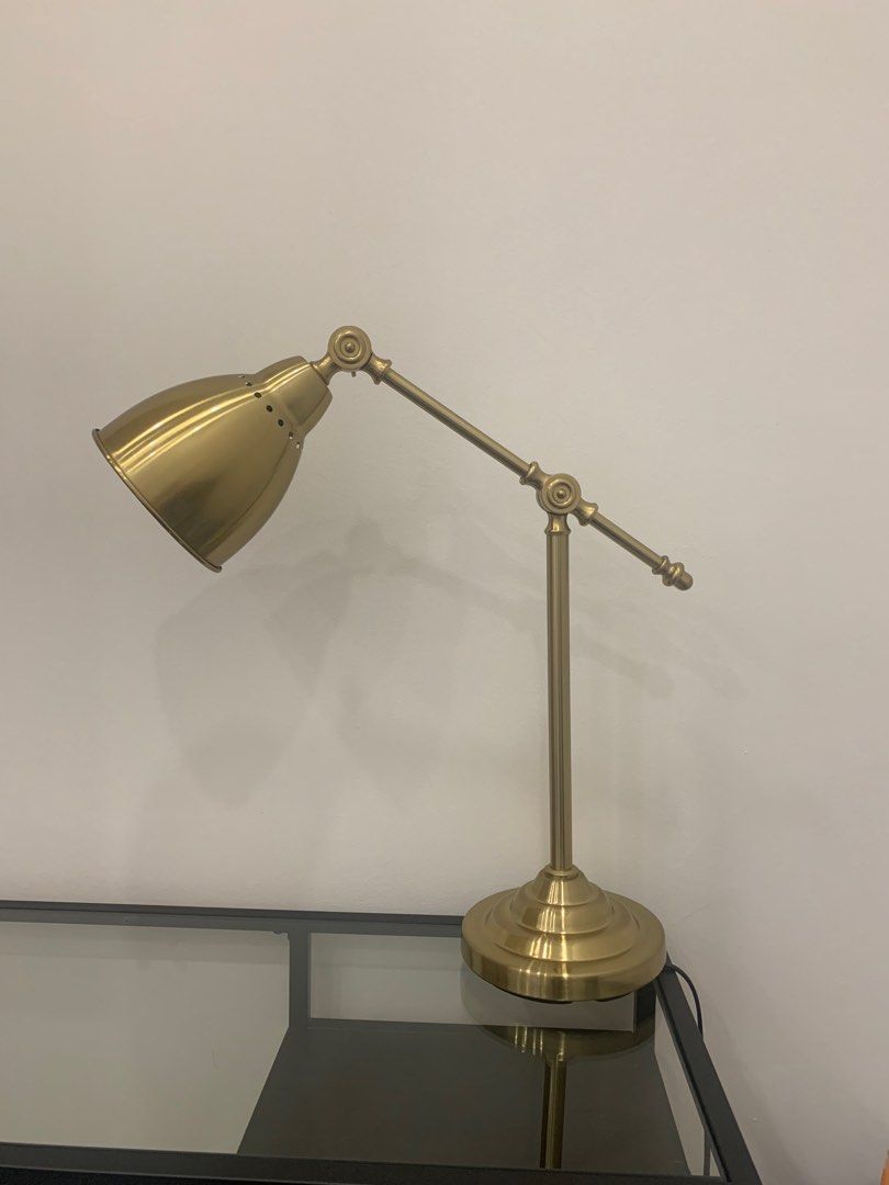 IKEA barometer brass colour desk lamp, Furniture & Home Living