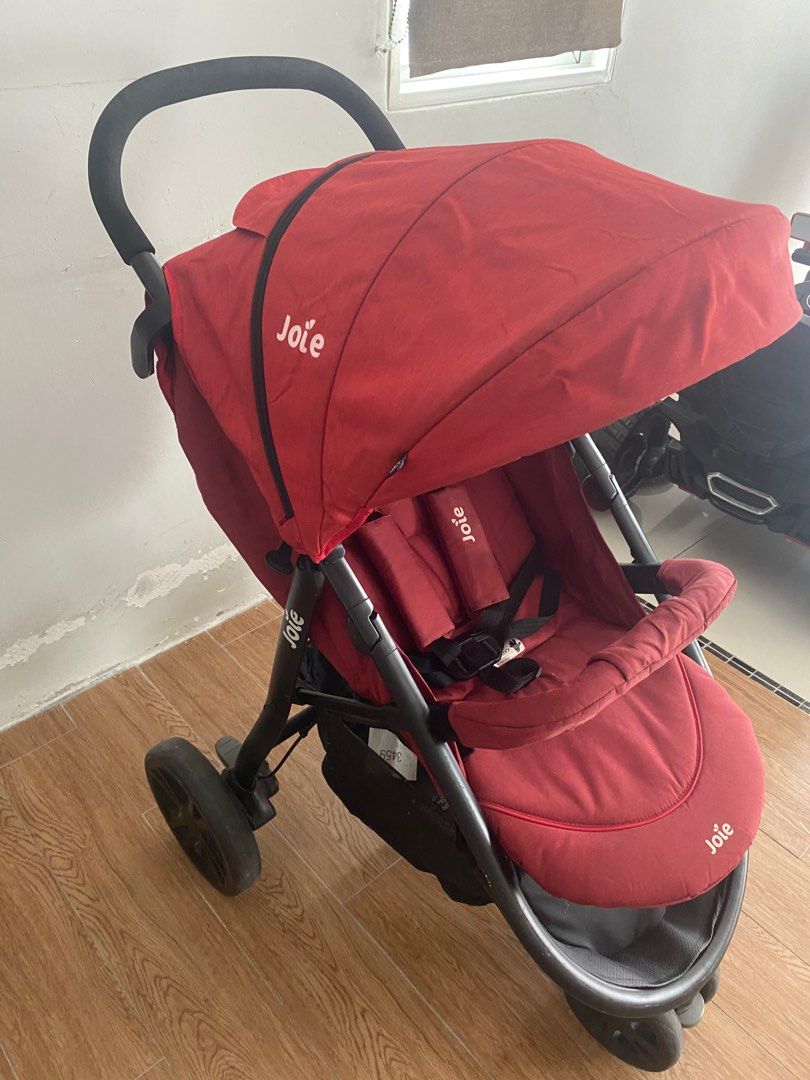 Joie litetrax 4 store wheel stroller brick red