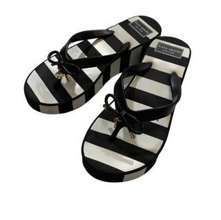 Kate Spade Rhett Thong Wedge Sandals, striped platform, wedge, size 8