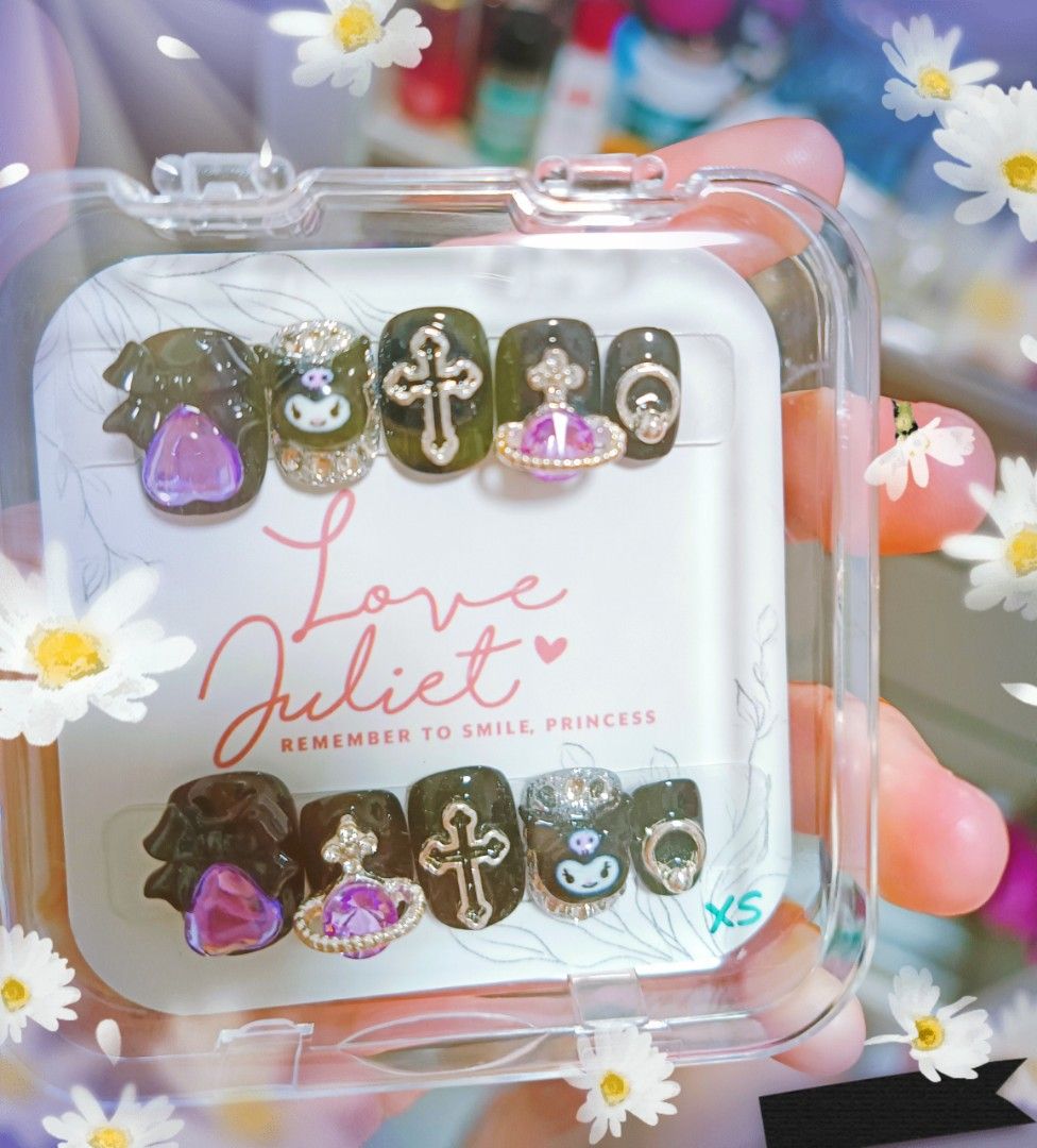 Kuromi Nail Sticker Art Hello Kitty Halloween Handcraft, Beauty