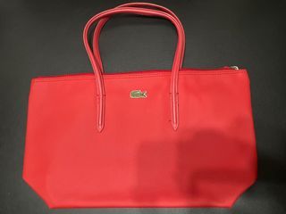 LACOSTE Large Tote Bag in Red