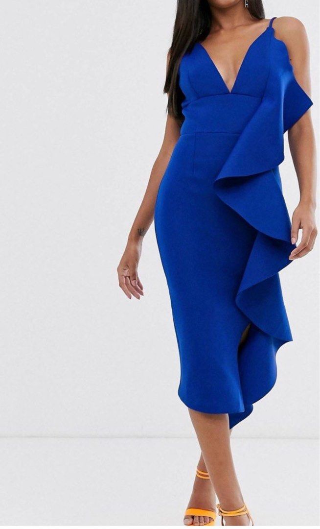 Lavish Alice Blue Side Ruffle Dress size S Women s Fashion