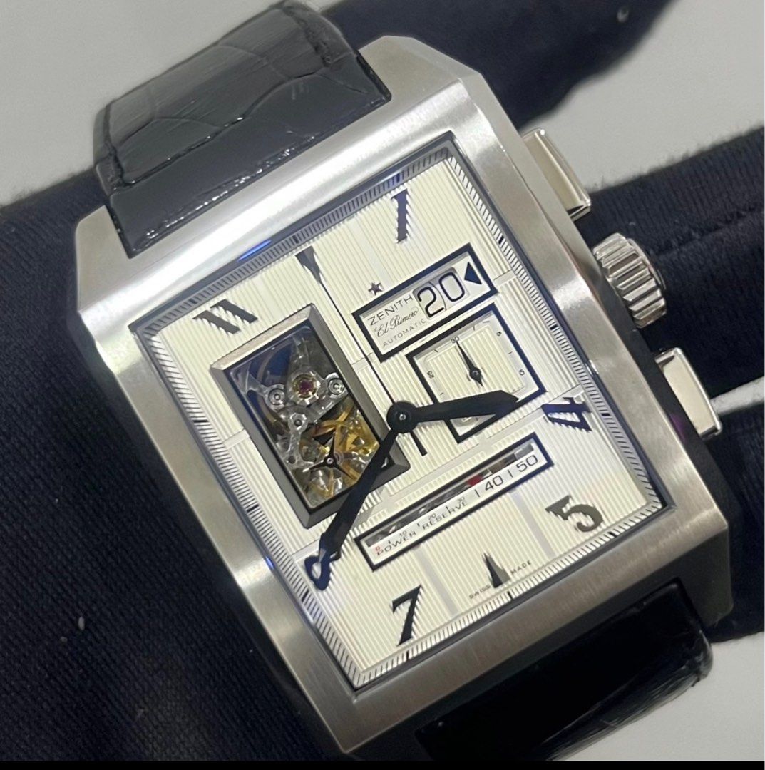 LIKE NEW FULL SET ZENITH MEGA PORT ROYAL BIG DATE POWER RESERVE INDICATOR AUTOMATIC 40mm 57mm 03.0560.4039