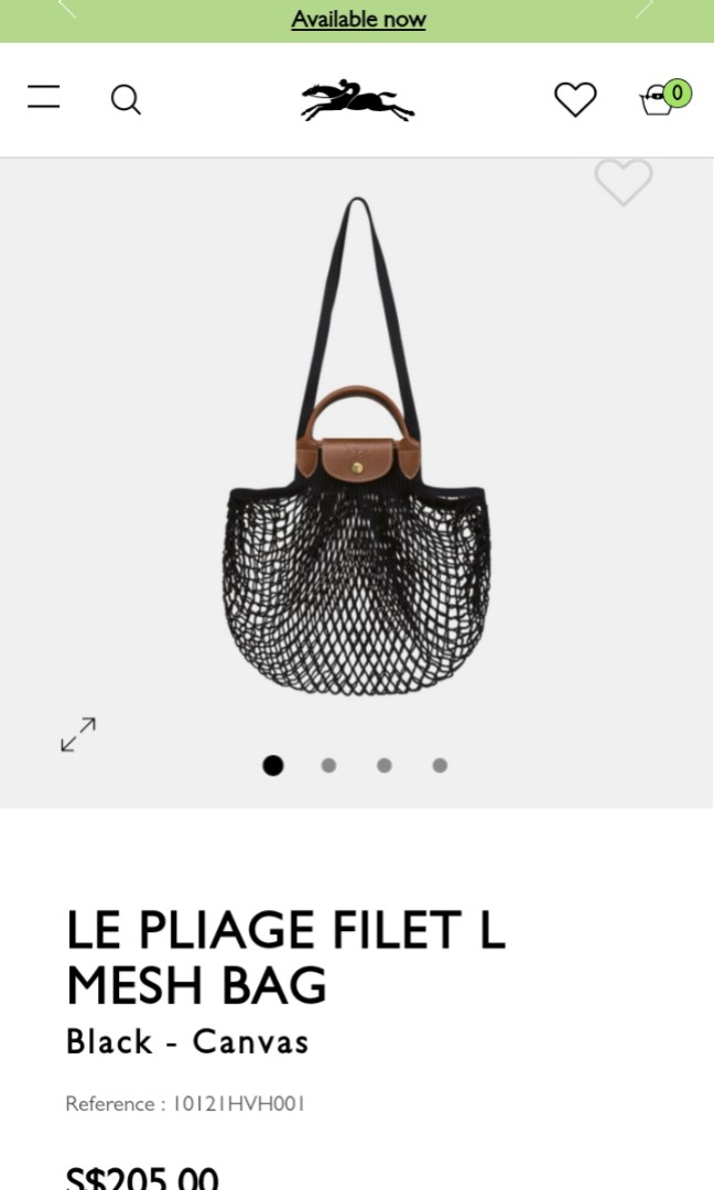 Le Pliage Filet L Mesh bag Black - Canvas (10121HVH001)